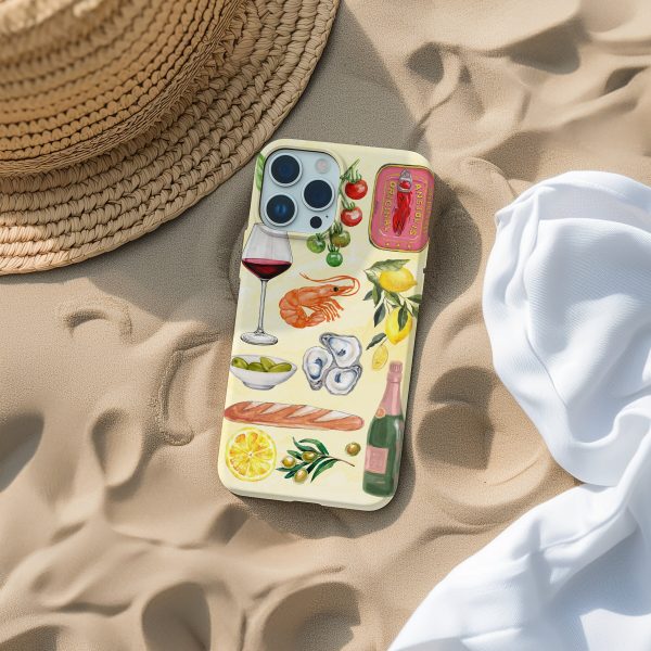 Italian Summer iPhone Case – Sardine Collage Design Inspired by European Coastal Vibes for iPhone 13 14 15 16 Pro Max