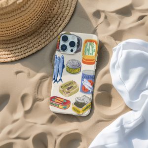 Vintage Sardines iPhone Case – Tinned Fish Collage with Rustic Aesthetic for iPhone 13 14 15 16 Pro Max
