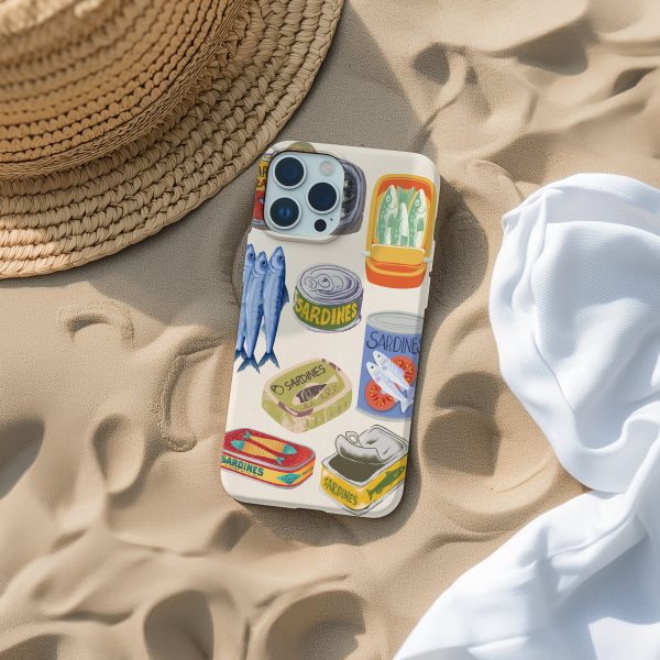 Vintage Sardines iPhone Case – Tinned Fish Collage with Rustic Aesthetic for iPhone 13 14 15 16 Pro Max