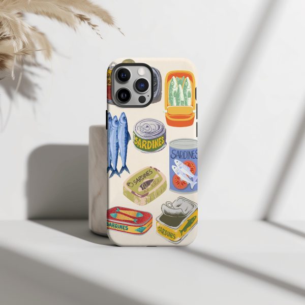 Vintage Sardines iPhone Case – Tinned Fish Collage with Rustic Aesthetic for iPhone 13 14 15 16 Pro Max - Image 3